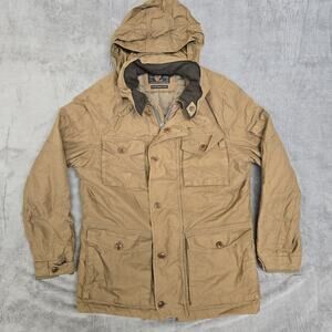 J. Crew NX-631 M65 Military / Mechanic Field Jacket MENS M Hooded Khaki Brown